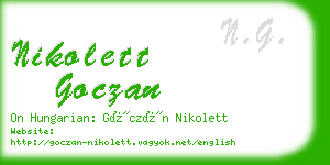 nikolett goczan business card